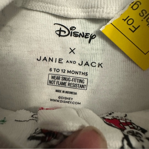 Janie and Jack Disney White and Green Holiday Footie - Picture 3 of 3